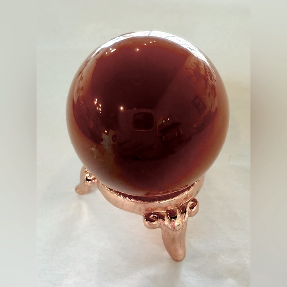 Carnelian Crystal Ball with Stand - Picture 2 of 2